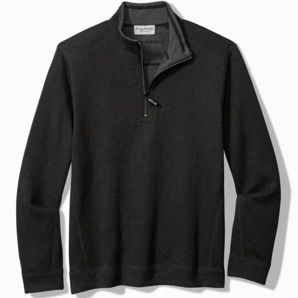 Tommy Bahama Expresso Bayview Half Zip Pullover L - Picture 7 of 9